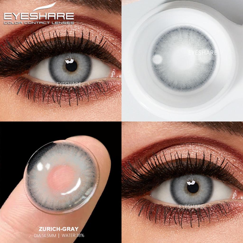 Eyeshare 2 шт = 1 пара цветных контактных линз для глаз, голубые цветные линзы, красные линзы, натуральные линзы на год 14,2 мм