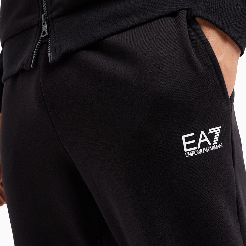 Emporio Armani EA7 Осень/Зима 24 Худи на молнии с принтом-логотипом из букв, с длинным рукавом, повседневный спортивный костюм, мужской костюм, черный 8NPV68-PJVTZ-1200