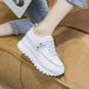 Women Shoes Genuine Leather Platform Wedge Shoe Chunky Sneakers White Casual Shoes Comfortable Breathable Spring Autumn Shoes