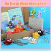 Ocean Animal Needle Wool Felting Tool with Needle Instruction Wool Roving Wood Handle and Finger Cots for Beginner