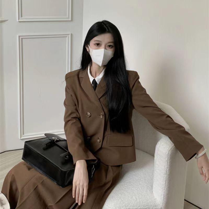Изысканный женственный костюм для офиса, женский деловой пиджак с юбкой