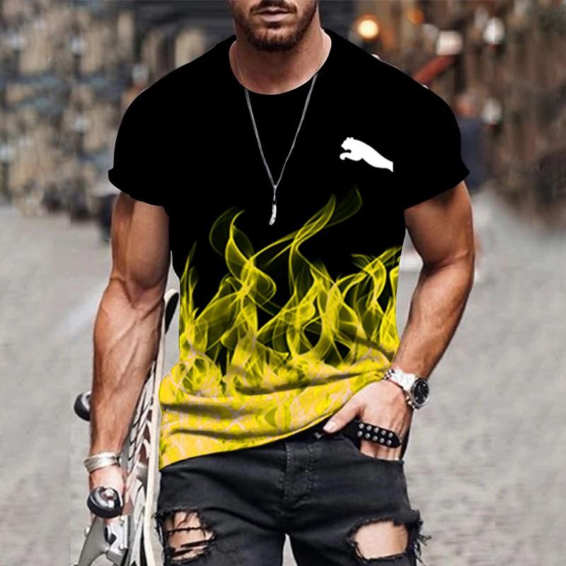 Мужская футболка с градиентным дизайном, с принтом, повседневная, с коротким рукавом, для улицы, уличная мода, мужская рубашка, одежда больших размеров