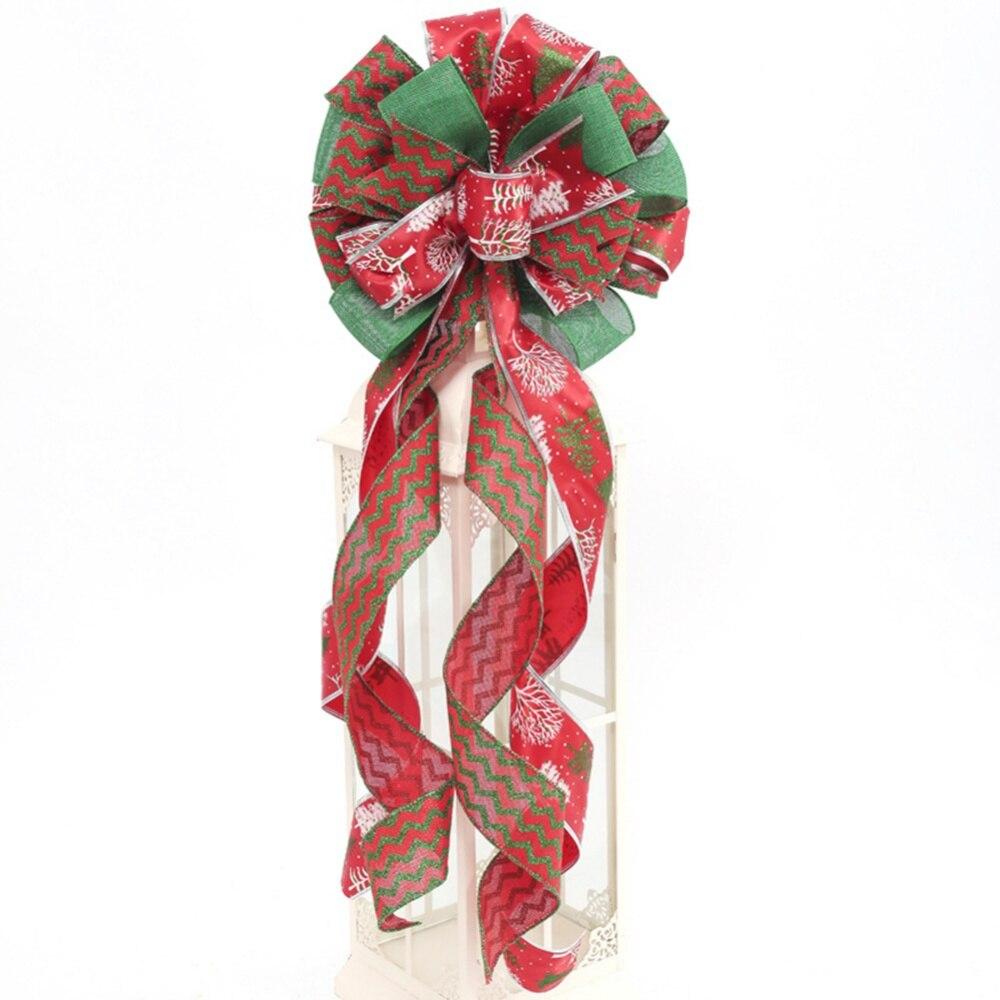 Christmas Tree Topper Bows Holiday Atmosphere Outdoor Decorations