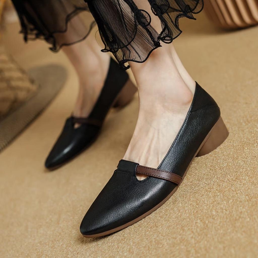 Women High Heels Spring Summer New Pointed-toe Pu Leather Casual Shoes Banquet Party Women Simple Pumps Fashion Single Shoes