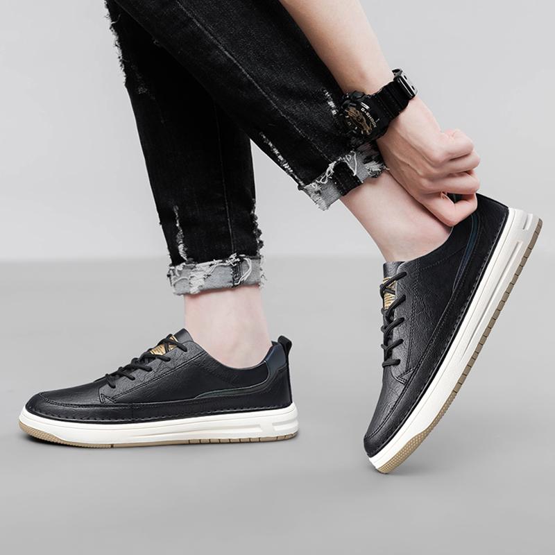Fashion Outdoor Casual Sports Shoes Men Comfortable Genuine Leather Skateboard Footwear Design Man Oxford Shoes Versatile Men's Sneakers