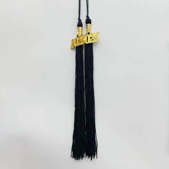 Кисточка для выпускного с подвеской в виде даты 2025 года, однотонная, длина 40 см, кисточка для шляпы для выпускного сезона бакалавриата