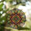 Bohemian Style Metal Wind Spinner 10 Inch Vibrant Garden Decor with 360 Swivel Hook Mandala Design for Patio Porch Yard Outdoor