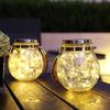 Солнечный светодиодный светильник из потрескавшегося стекла для наружного сада, газона, дерева и подвесных украшений для забора
