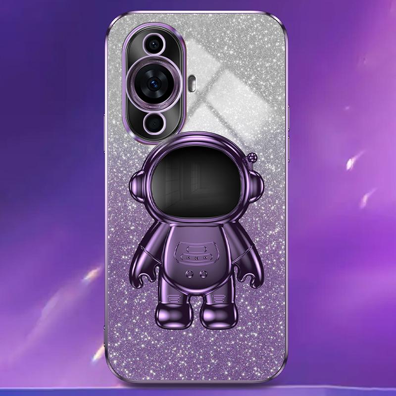 Чехол для Huawei nova 11 Pro/nova 11 Ultra Гальваническое покрытие Чехол для телефона Подставка-астронавт