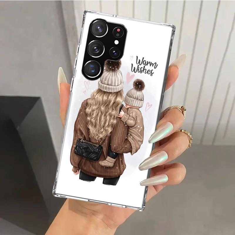 Baby Mom Girls Phone Case for Samsung Galaxy S26 S24 S23 Ultra S25 Edge S22 S21 Plus S20 FE + Soft Print Shell Funda Galaxy S25