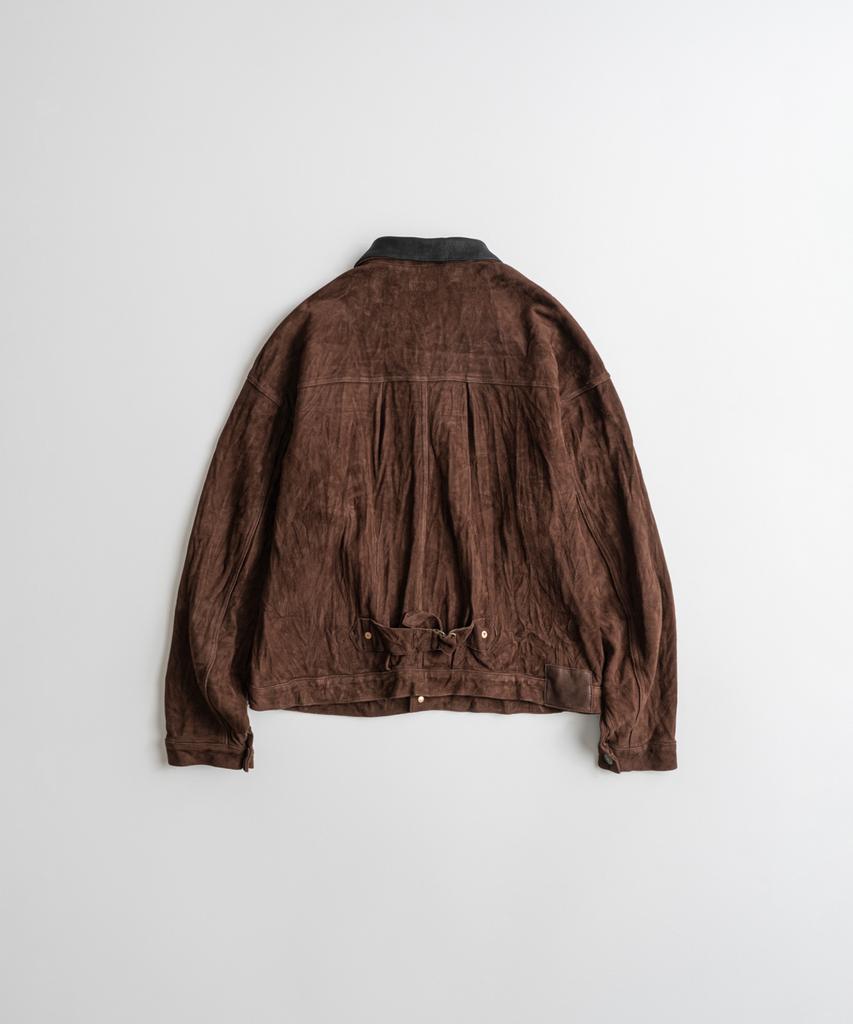 BEHEAVYER Washed Goatsuede Type-1 Jacket Chocolate