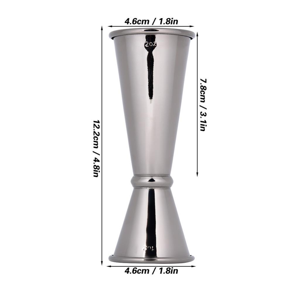 2pcs 304 Stainless Steel Cocktail Shaker Double Sided Bartending Tool Double Jigger Mixed Drinks