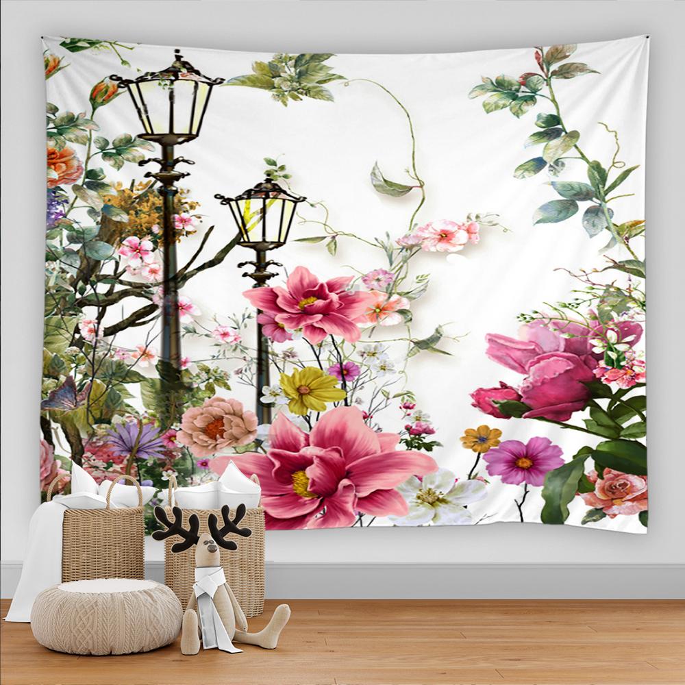 3D Colorful Flower Tapestry Beach Wall Tapestry Psychedelic Home Living Room Background Wall Fabric Decorative Tapestry