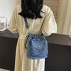 Плиссированная сумка-ведро Женская джинсовая сумка Маленькая сумка через плечо Сумка через плечо
