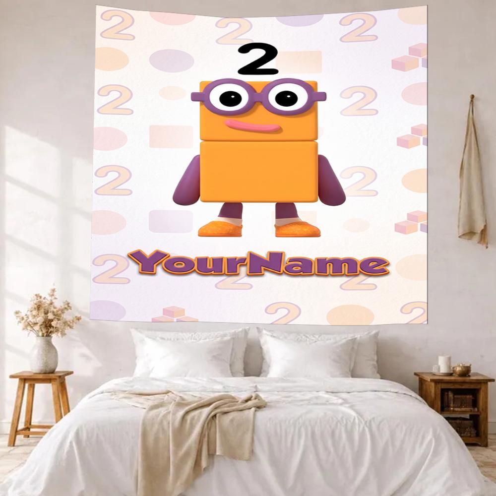 Numberblocks Custom Your Name Wall Decor Tapestry Art For Pet Memorial Birthdaywedding Party Backdrop Family Gift