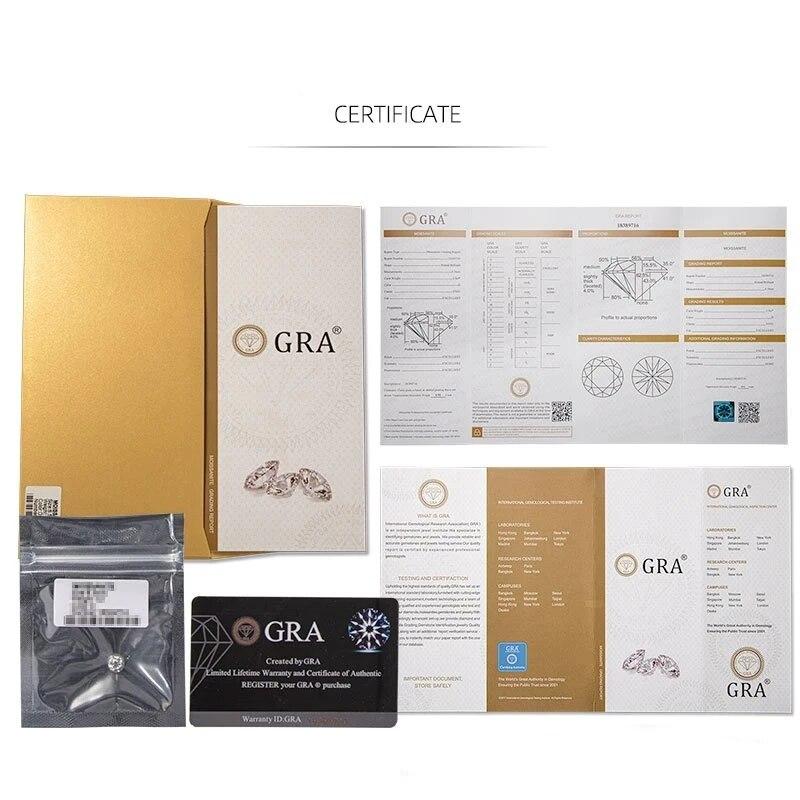 Certified D Color Moissanite VVS1 Sterling Silver Ring Wedding Engagement Luxury 2 CT Rings Fashion 14K White Gold Jewelry