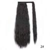 Long Ponytail Synthetic Hairpiece Wrap On Clip Hair Extensions Ombre Brown Pony Tail Blonde  Hair