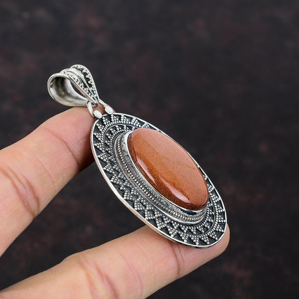 Подвеска Sun Sitara Подвеска из натурального драгоценного камня Подвеска из стерлингового серебра 925 пробы Красивые антикварные украшения ручной работы Подарок на день матери Винтажная подвеска