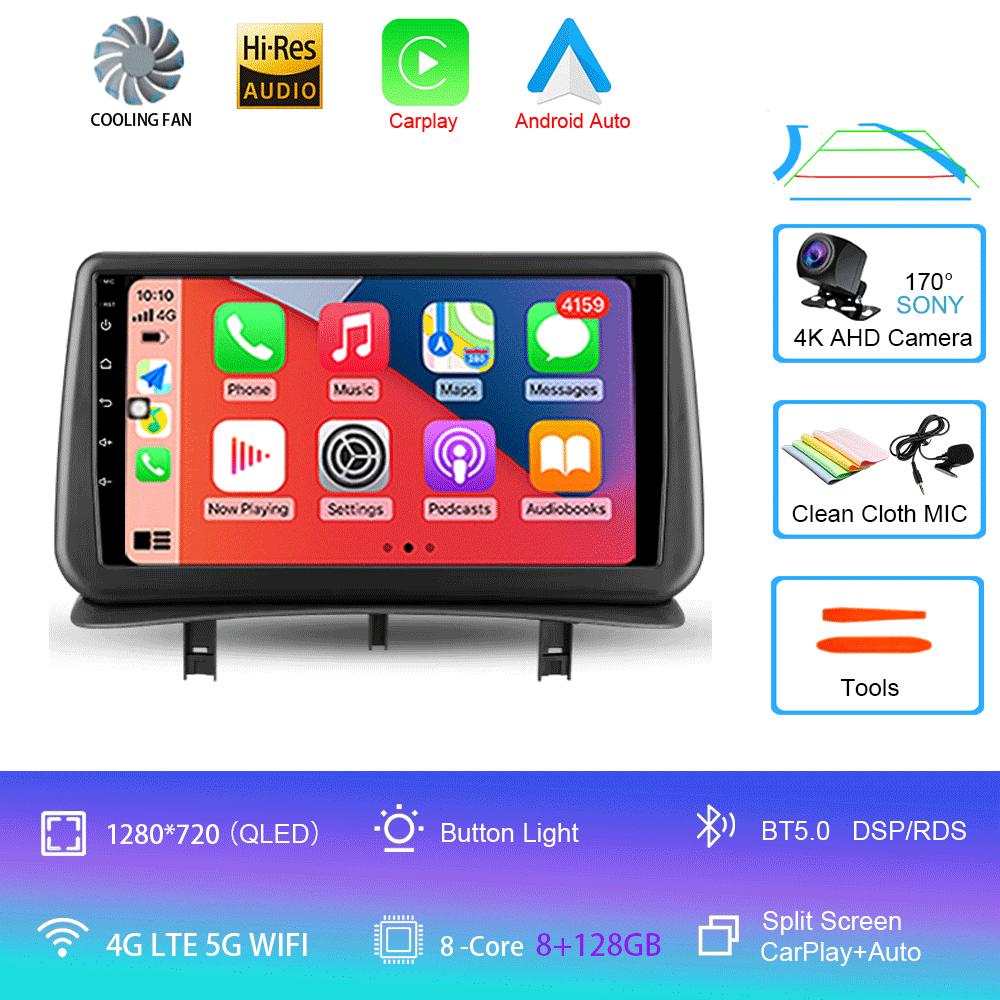 Видеоплеер Автомобильный Радиоприемник Android 14 Для Renault Clio 3 2005-2014 Беспроводной CarPlay Auto 4G Мультимедиа Навигация GPS 2din