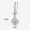 Women Rhinestone Cubic Zirconia Tassel Four-leaf Clover Hook Earrings Jewelry