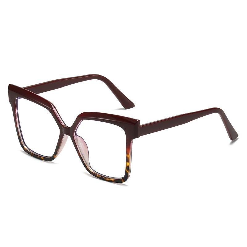 Personalized Tr90 Anti-Blue Light Large Frame Flat Mirror, Contrasting Color Glasses Frame