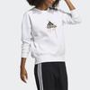 Adidas Logo Print Crew Neck Sweatshirt Women Tops White HD0358