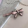 Elegant Acetate Bow Hairpin & Hairband Set - Black and White Clip with Hair Tie.