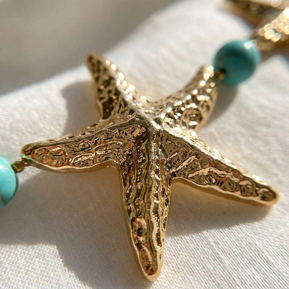 Shell Starfish Waist Chain Elegant Beads Belly Chains Sea Star Imitation Pearl Body Chain  Party