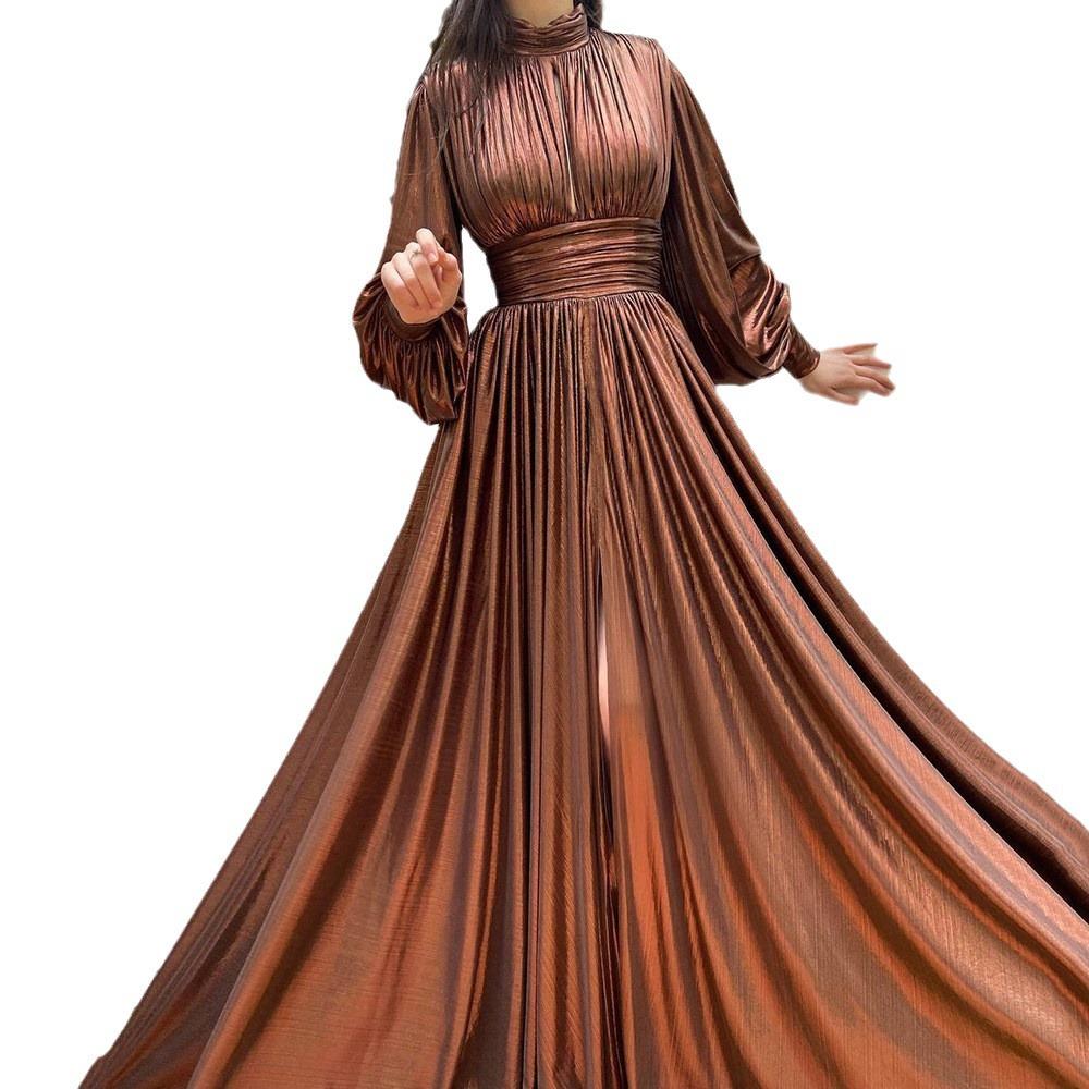 Новое весенне-летнее популярное цветом на талии висящее на шее маятник сексуальное авокадо-зеленое платье длинное платье