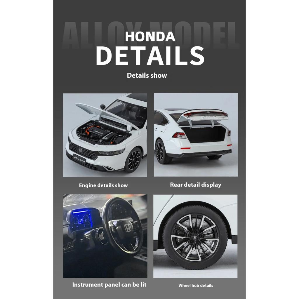 1/18 Honda Accord Сплав Литой Модель Автомобиля Регулировка Сиденья Шина Амортизация Коллекционные Украшения Подарок на День Рождения