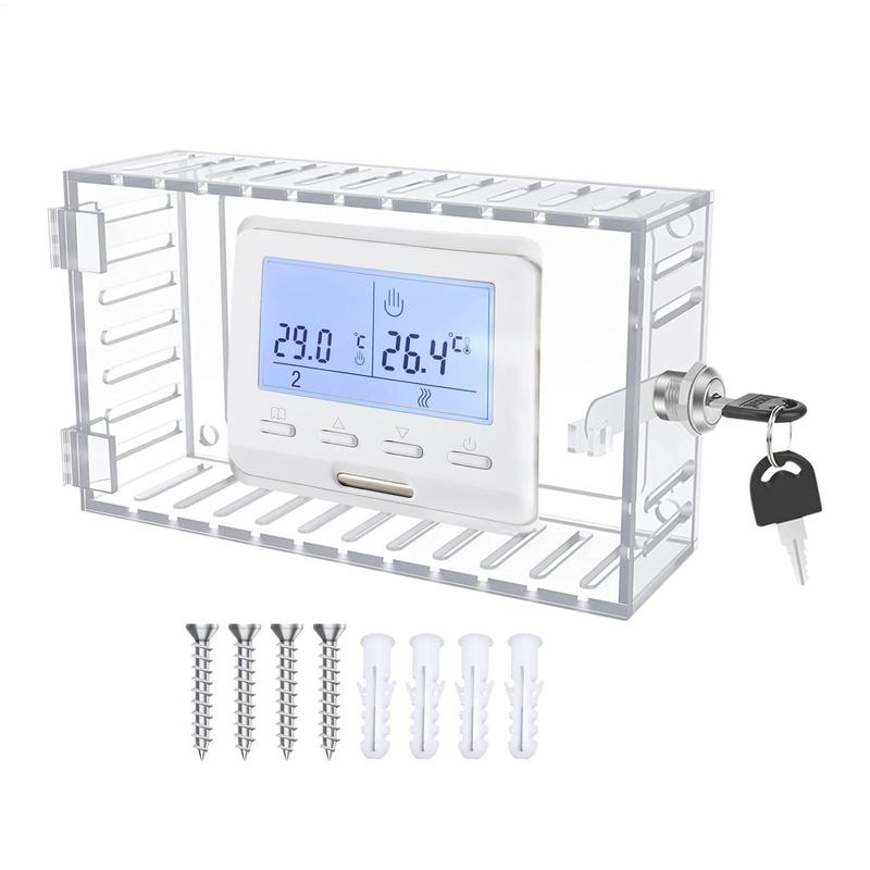 Thermostat Lock Box Clear Large Thermostat Cover Home Supplies for RV Outlet Wall Garage Car Industrial Air-Conditioner