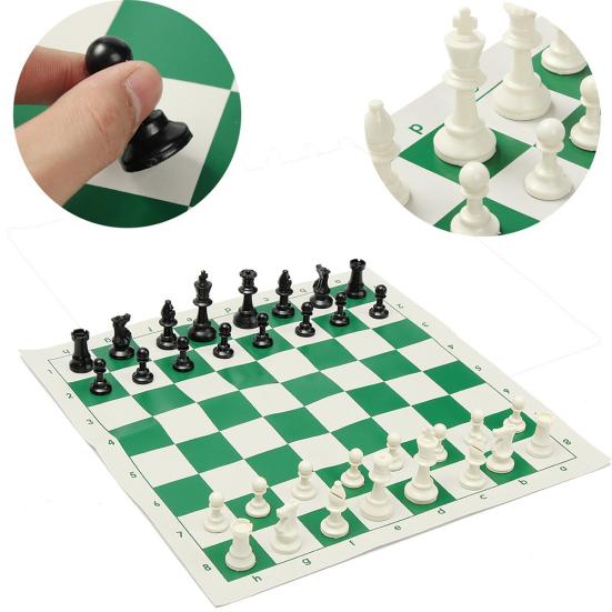 33Pcs 42cm Chess Set Professional Square Board Plastic Hand Carved Board Game