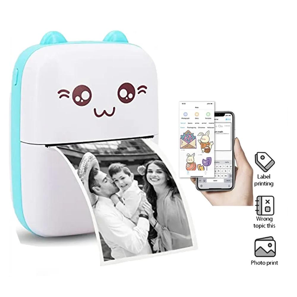 Портативный термопринтер MINI с беспроводной связью BT 203dpi Фотоэтикетка Памятка Печать неправильных вопросов с USB-кабелем Imprimante Портативный