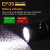 EF09 IP65 Аккумуляторный фонарик EDC Светодиодный фонарь для наружного освещения для кемпинга / ночной прогулки с индикатором питания