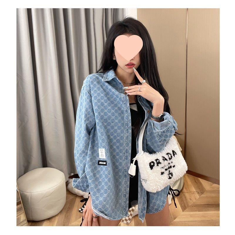 Women's Retro Denim Shirt - Hong Kong Style, Autumn 2025 French Chic