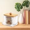 Cotton Swab Storage Box Transparent with Lid Dustproof Square Thickened Large Capacity Lightweight