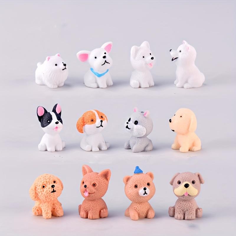12 Pcs Doll House Resin Ornaments Mini Cute Puppy Micro Landscape Resin Creative Simulation Cartoon Dog Ornaments