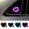 Светодиодная солнечная лампа для подсветки салона автомобиля в форме двойного сердца, питание от USB, неоновая декоративная лампа для окна, аксессуары для украшения автомобиля