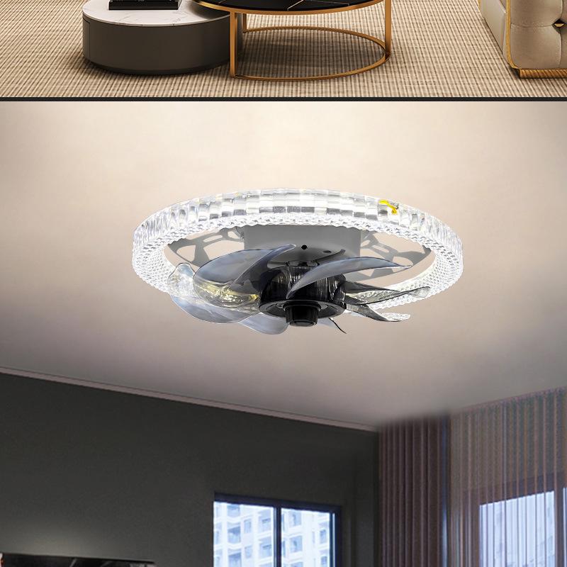 Скандинавский светодиодный потолочный вентилятор с пультом - Минималистичный круглый дизайн для современной спальни или ресторана