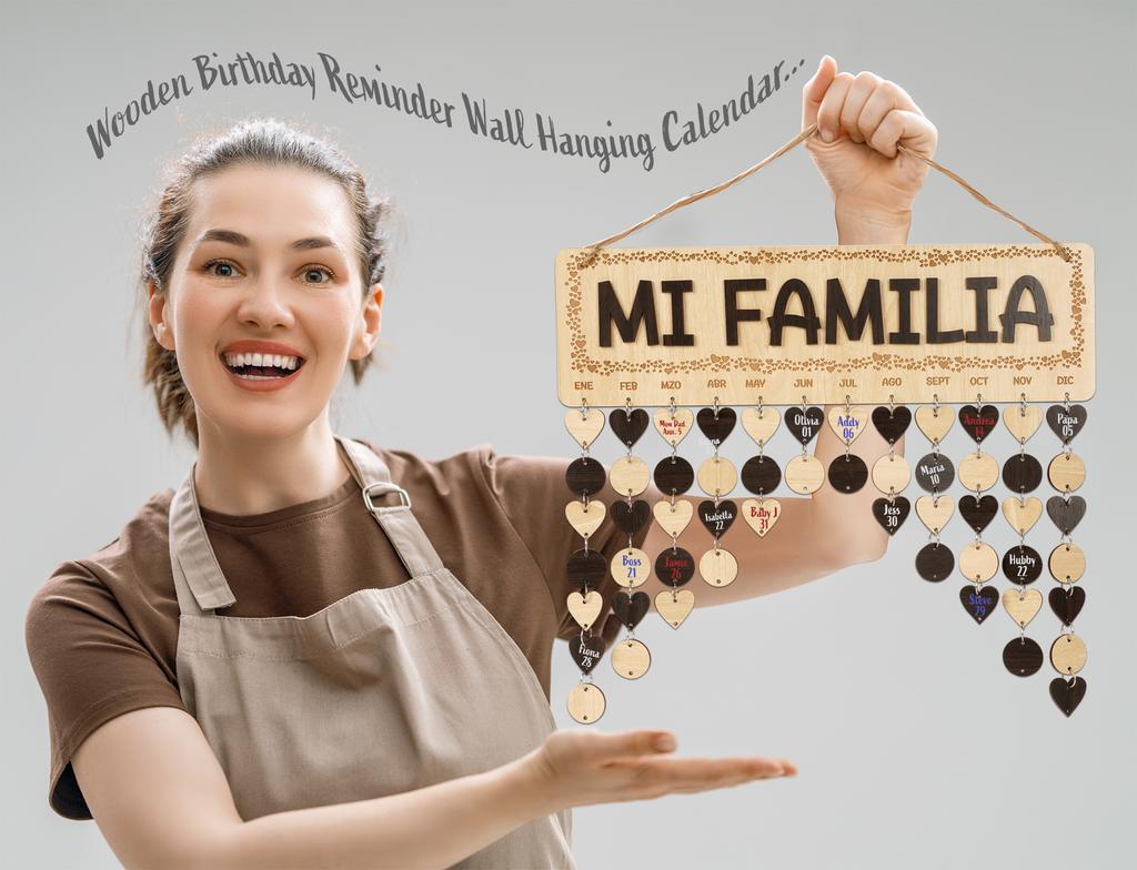 Inkdotpot Деревянные календари дней рождения с подвесными датами, настенная табличка для отслеживания дней рождения своими руками, декор для фермерского дома
