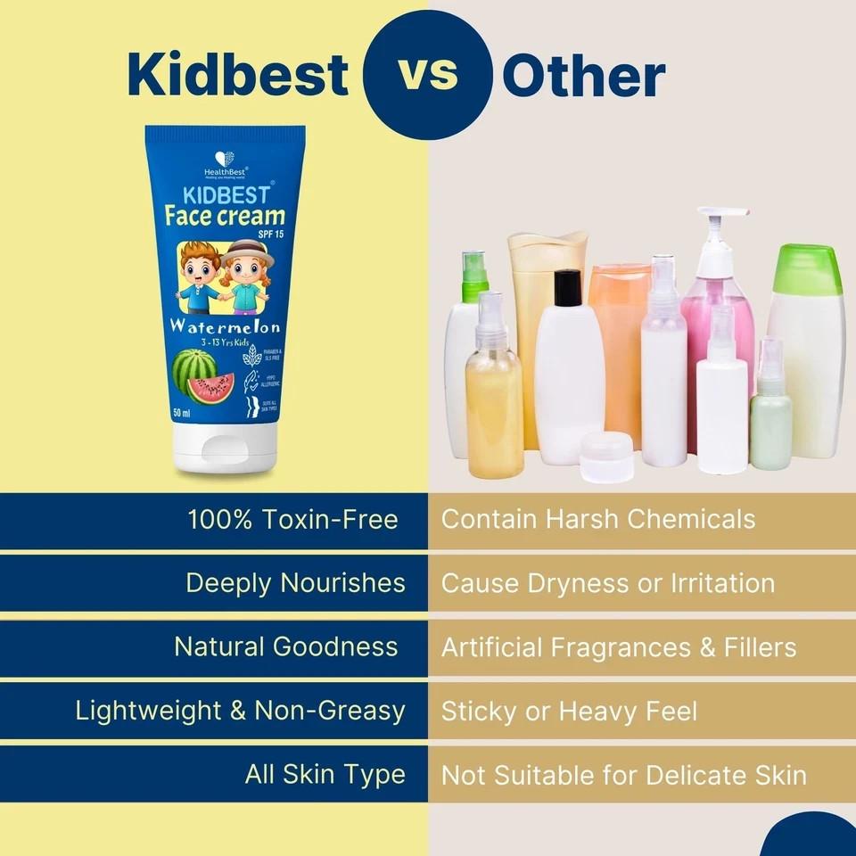 HealthBest Kids Face Cream SPF15 50ml | Sensitive Skin Watermelon