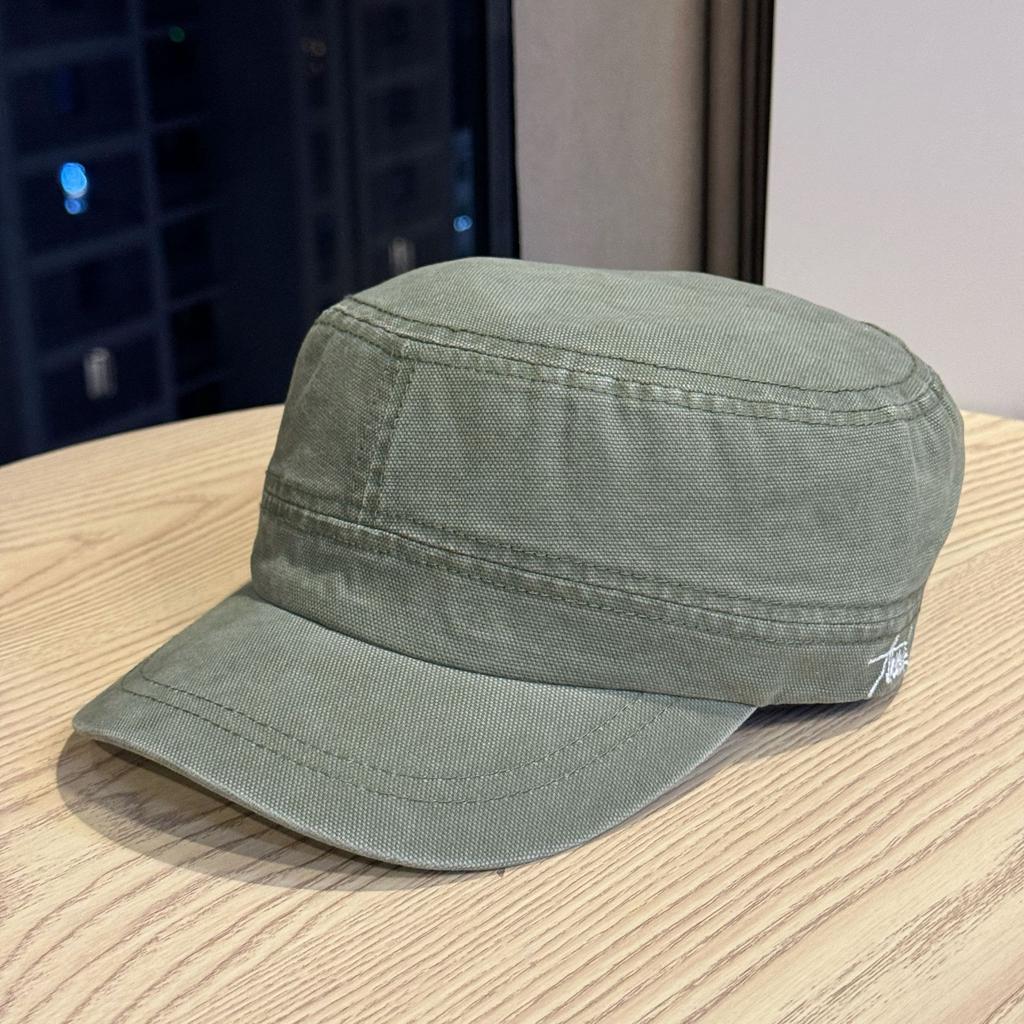 Retro Simple Printed Letters Old Washed Short Brim Peaked Cap for Men and Women New Pure Cotton Breathable Soft Top Baseball Cap