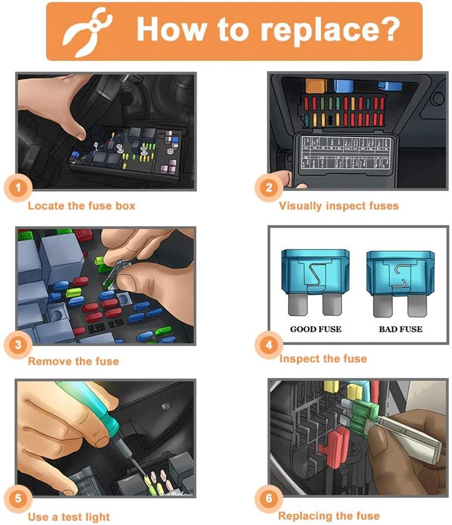 50 шт., небольшой автомобильный предохранитель 2A, 3A, 5A, 7,5A, 10A, 15A, 20A, 25A, 30A, 35A, усилитель с зажимом в коробке, набор автоматических предохранителей с лезвием, автомобиль, лодка, грузовик