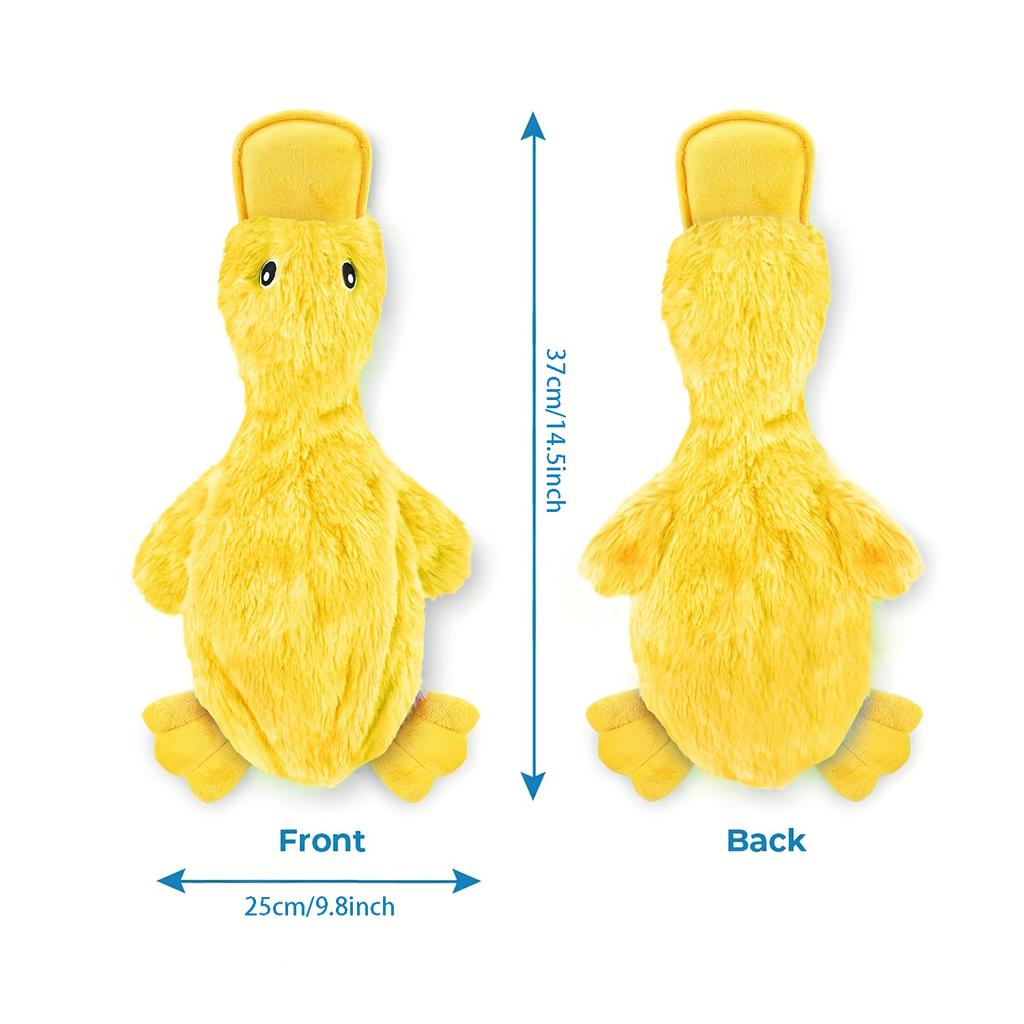 Милая плюшевая утка, интерактивная плюшевая игрушка-желтая утка для собак-игрушки для щенков и котят, пищащие и жевательные игрушки для домашних животных