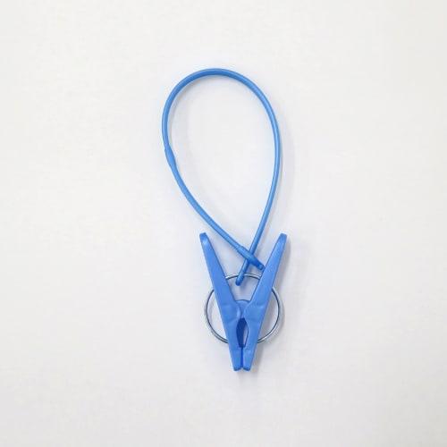 Towa Sangyo Neosul Clothespins with String, White/Blue, Approx. 3.5 X 1.2 X 12cm, Pack of 12