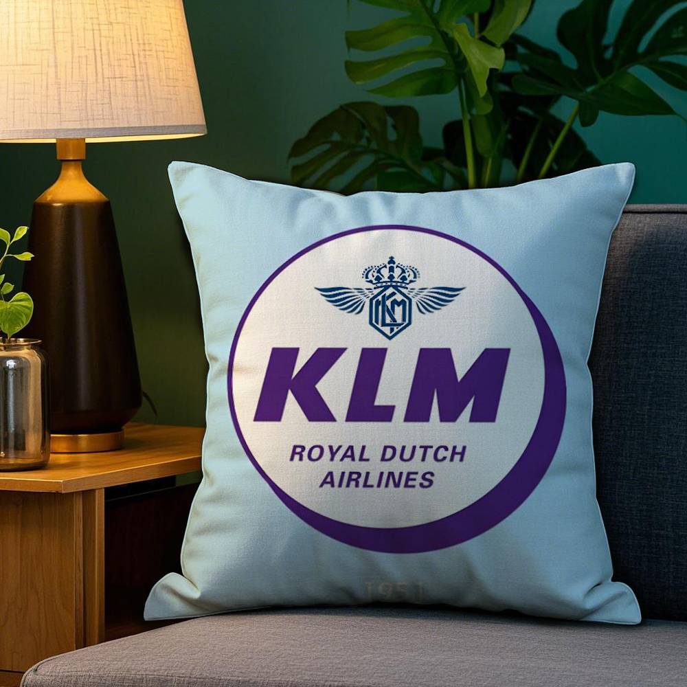 Нидерланды K-Klm R-Royal Dutch Airlines Наволочка Плюшевая Ткань Мягкая Двусторонняя Печать Чехол для Подушки Дивана Декоративные Наволочки