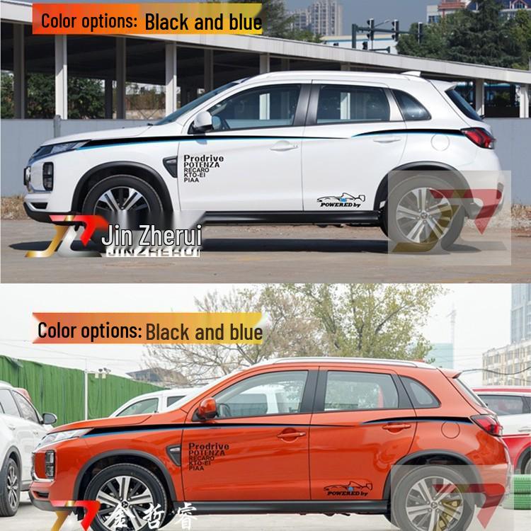 Mitsubishi ASX Outlander & Eclipse Cross Body Waistline Color Stripes Decals.