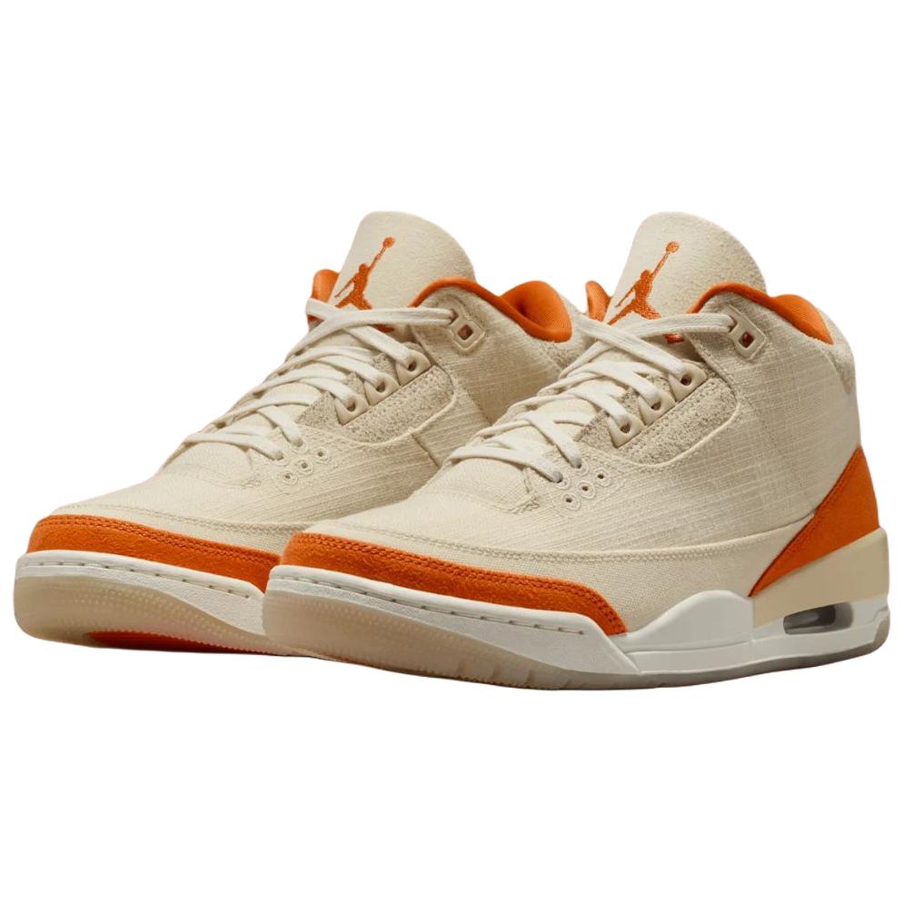 Jordan Air Jordan 3 Износостойкие Полувысокие Винтажные Баскетбольные Кроссовки Женские Бежевые Jordan IH7694-200