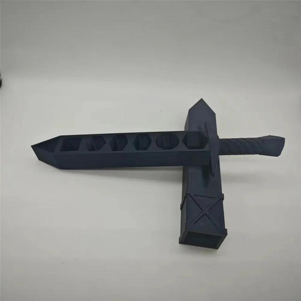 DND RPG TRPG Игры в кости Игра DND 22мм Кости Ролевые 3D-печать Коробка для хранения в форме меча