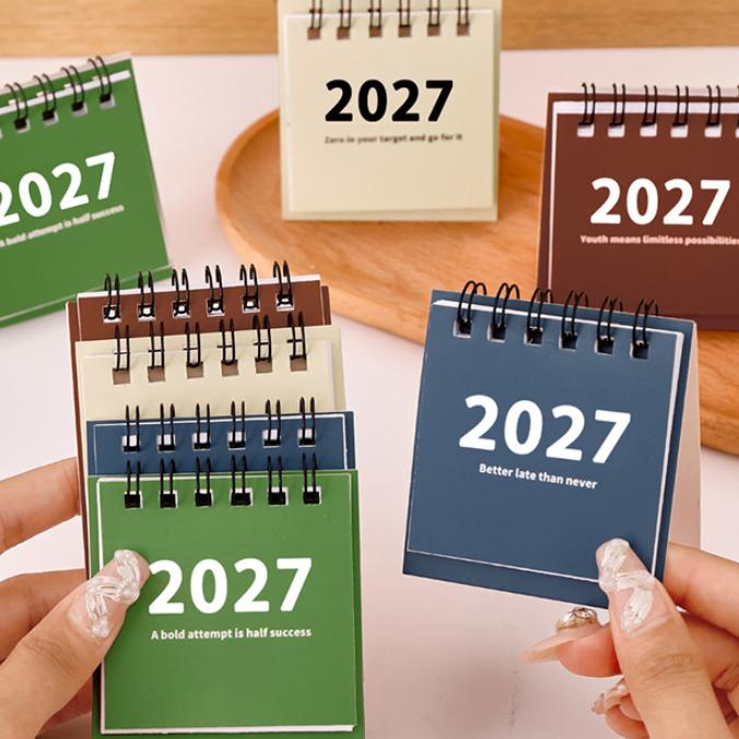 2027 Мини Настольный Календарь Карманный Размер Портативный Планировщик для Путешествий для Дома Офиса Школы Отслеживание Рабочего Графика
